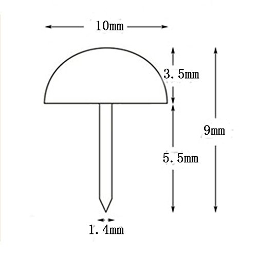 HALJIA 100 Stück 10 x 9 mm Polsterung Ziernägel Vintage DIY Dekorative Möbel Nagel für Schmuck Geschenk-Box Sofa Dekoration Bronze