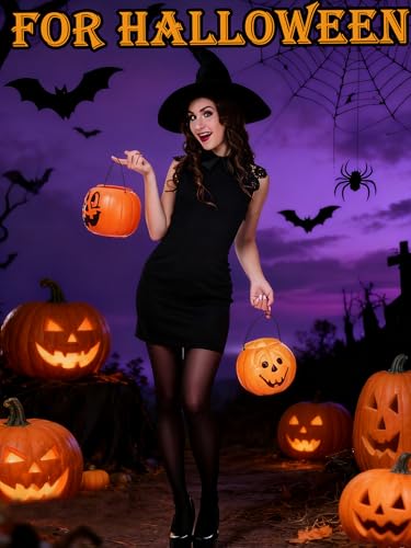 SUREPOCH 20D Sheer Tights Control Top Black Pantyhose for Women Tummy Control Nylon Stockings2