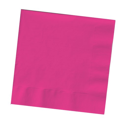 Creative Converting Touch of Color 200 Count 2-Ply Paper Beverage Napkins, Hot Magenta , 5