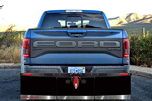 Image of 74 inch Wide x 20 inch Tall Hitch-Mounted Mud Flaps: Three Solid Mounts for 2 inch x 2 inch Receiver Hitches by NorthWest Steel Crafters