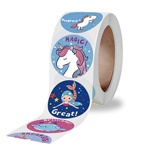 4 Rolls Unicorns Label Stickers Reward Stickers Self Adhesive Envelopes Tag Seals Teacher Encouraging Decals For Craft Birthday Party Crafts Gift Decorations #TOP7