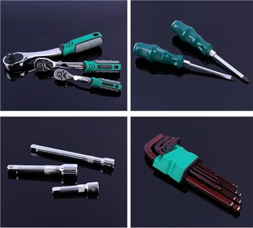 MEIZHITU Hand Tools Socket Set 82pcs Household Tool Set Socket Set Ratchet Wrench For Home Shop Car Repair Mechanic Tool Kit(B) - Image 4