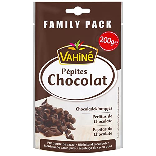 VAHINÉ - Pépites Chocolat Noir 200g - Un délicieux ingrédient pour vos créations pâtissières - Lot De 3