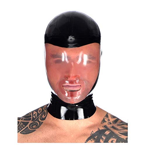 Masque de tête latex cosplay noir XXL - Cagoule déguisement soirée sexy BA10