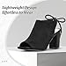 perixir Women's Black Heeled Sandals With Back Lace Up And Peep Toe Elegant Block High Heel Sandal For Women Fashion Dress Strappy Heels Womens Comfortable Shoes For Wedding Office Party Size 11