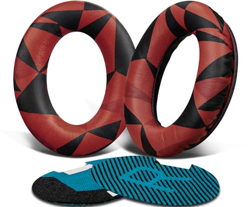 Image of SoloWIT Protein Leather Earpads Cushions for Bose Headphones, Replacement Ear Pads for Bose QuietComfort 15 QC15 QC25 QC2 QC35 /Ae2 Ae2i Ae2w /SoundTrue & SoundLink Around-Ear Series - Red Storm
