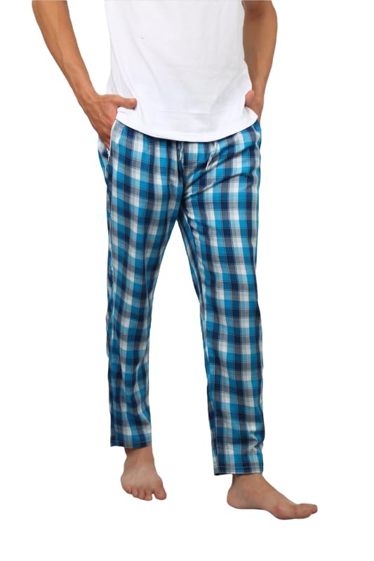 albatross Men's Cotton Blend Soft and Super Comfortable Checkered Pajamas-picture-35