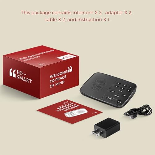 Image of Hosmart UltraSpeak Wireless Intercom System for Home & Business, 2023 Real-time Two-Way Full Duplex, 1200 Feet Range (2 Stations)