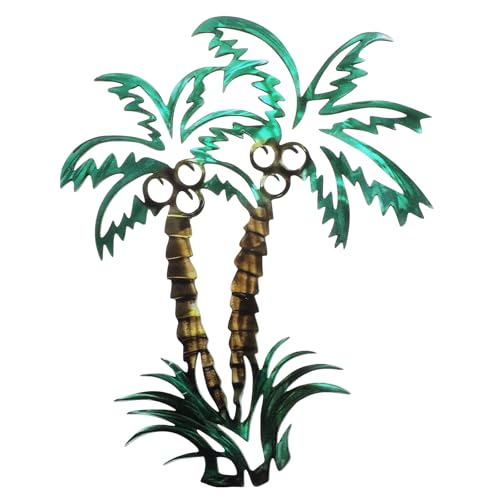 Palm Tree Metal Wall Decor Tropical Beach Wall Art Beach Outdoor Decor Tropical Metal Contemporary...