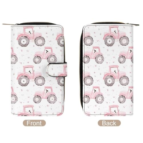 Watercolor Tractor Pattern Long Wallet for Women Men Purses Coin Pouch Credit Card Holder Organizer3