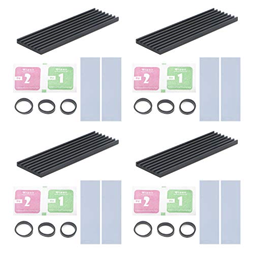 Unxuey 4Pcs Set 2.75 x 0.86 x 0.11 inch Black SSD Solid State