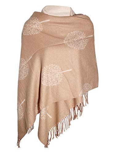 Luxury Cashmere Scarf - Mulberry Cream Beige Tree Print Reversible Super Soft Unisex Scarf for Summer Winter Spring - Premium Quality Trendy Gift for Everyone3