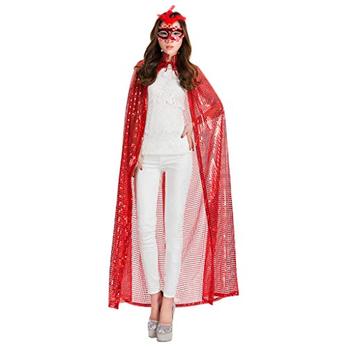 THINCAN Maxi Long Paillette Cosplay Cape Halloween Carnivals Party Glitter Lentejuelas Cloak Moldes Cleaner para Tilesmould Pintura Wallsmould Remover Spray Wallpapermould Leather Killerspray, rojo