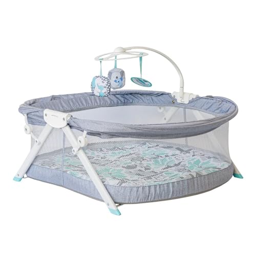 Image of Infantino Sweet Dreams Fold & Go Bedside Bassinet, Lightweight Portable Baby Sleeping Bed, Quick Fold and Easy to Carry, Adjustable Canopy, Indoor and Outdoor Crib for Bebies