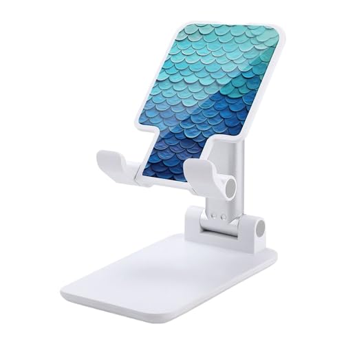 Support téléphone bureau sirène bleue pliable et réglable pour smartphone