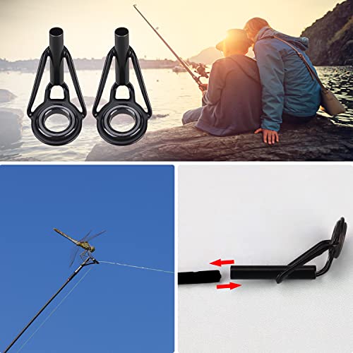 Foto von Unvtap 32stk Angelrute Reparatur Spitzenring 1,8-2,6mm Rutenring Angelrute Reparatur Set, Edelstahl Keramik Spitzenringe Kit, Rutenspitze Ersatz für Süßwasser Salzwasser Angelliebhaber