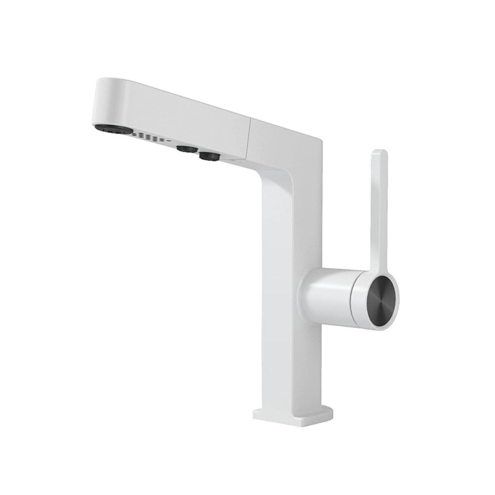 All-Copper Intelligent Pull-Out Digital Display Hot and Cold Water Faucet, White
