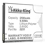 Akku-King Akku kompatibel mit Wiko 5251 - Li-Polymer 2500mAh - für Wiko Pulp 3G, Pulp 4G, Rainbow Jam 4G, Robby