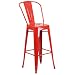 Flash Furniture 30'' High Red Metal Indoor-Outdoor Barstool with Back