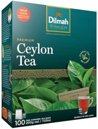 Dilmah Premium Ceylon Black Tea 100 Individually Wrapped Tagless Tea Bags 200g