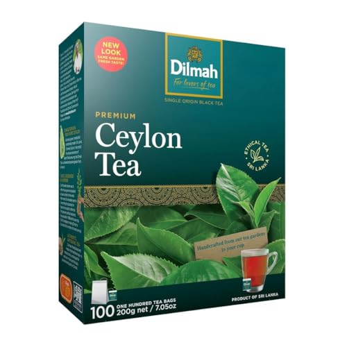 Dilmah Premium Ceylon Tea – 100 Tea Bags (200g), Pure Sri Lankan Black Tea (7.05 oz)