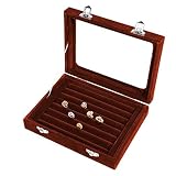 WooDeY Caja organizadora de joyería de terciopelo para mujer, caja organizadora de joyería, caja de almacenamiento de bandeja de joyería, regalo para niñas