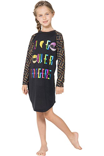 Power Ranger Girls' Little Go Raglan Nightgown, Black, 4/5