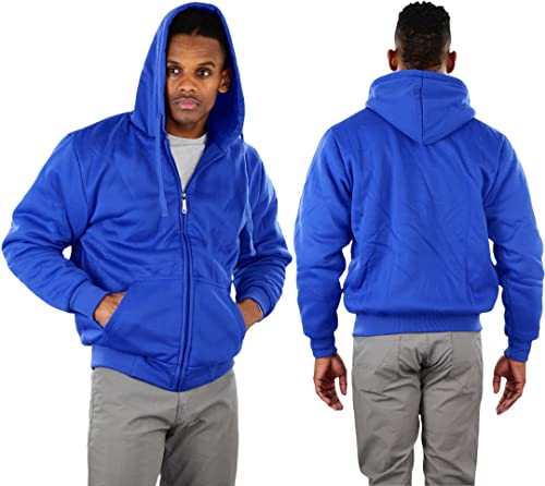 Image of ToBeInStyle Men's Polar Fleece Long Sleeve Zip Up Kangaroo Pocket Cold Weather Hoodie Jacket