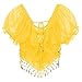 Women's Beaded Sequin Crop Top Irregular Hem Bra Belly Dance Costume Sexy Lace-Up Back Vest