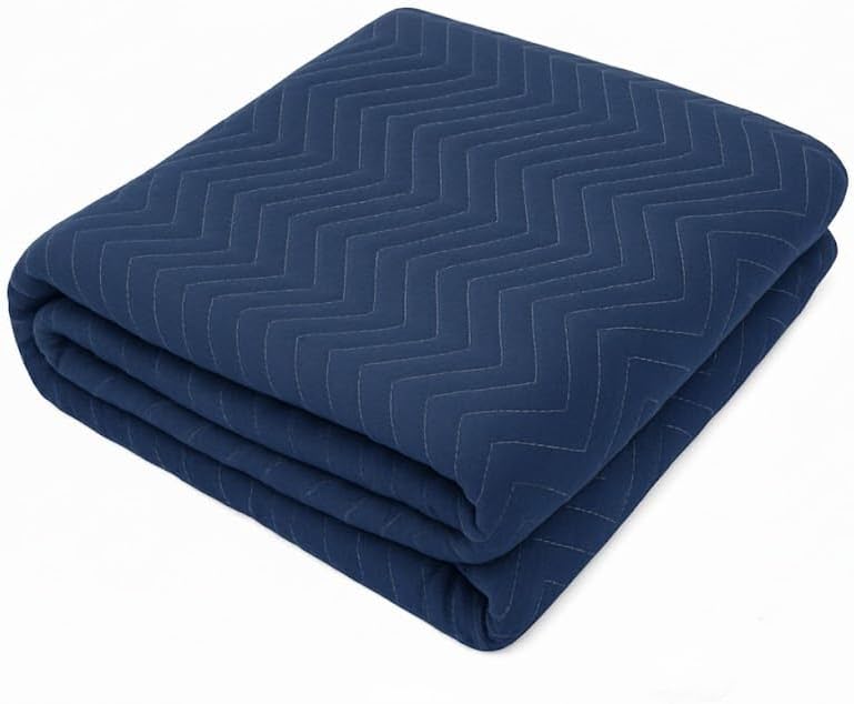 Pack of America 12-Pack Moving Blankets – Professional Furniture Pads for Moving, 80 x 72 in, Heavy Duty, Thick Quilted Shipping Blankets for Furniture Protection, Reusable Packing Supplies