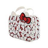 Hello Kitty Foldable Hanging Toiletry Travel Makeup Bag Cosmetic Case With 3D Bow