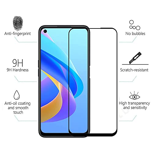 Image of Screen Protector for Oppo A76 (Black) Tempered Glass Edge-to-Edge 6D Screen Guard With Installation Kit