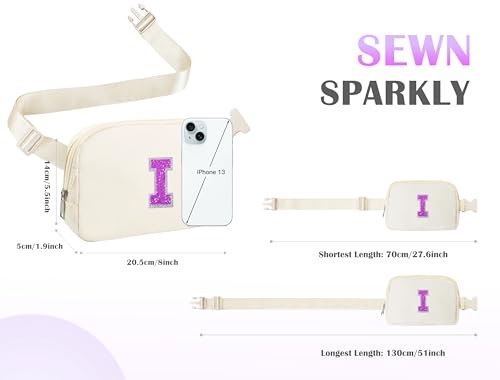Image of COSHAYSOO Initial Letter Fanny Pack for Girls Crossbody Purse, Personalized Birthday Gifts for 6 7 8 9 10 11 12 Year Old Girl Preteen Tweens Letter I