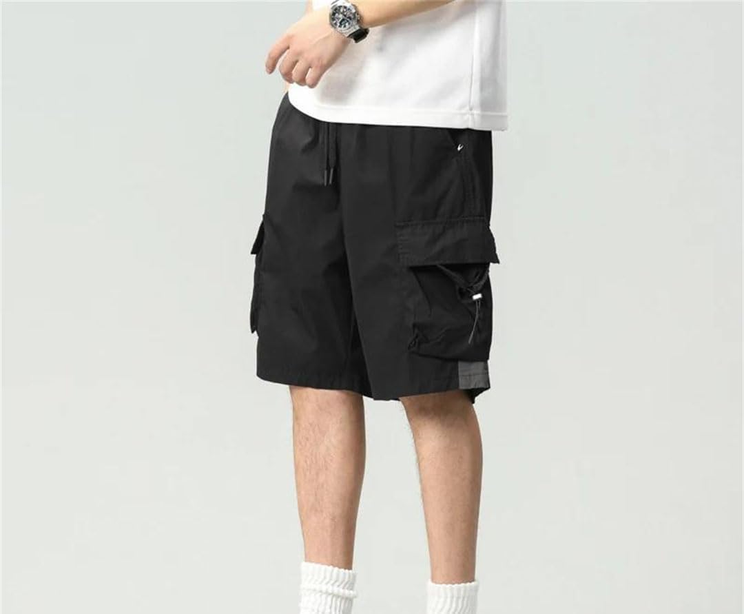 Men's Lightweight Cargo Shorts Loose Fit with Multiple Pockets and Drawstring Closure for Outdoor Travel and Hiking