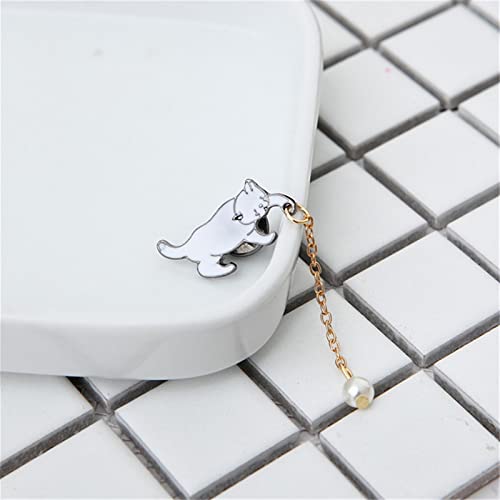 Broche de gato blanco para ropa aburrida que necesita un toque chic 6