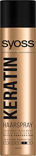 Syoss Spray de queratina para el cabello, grado 4, extra fuerte, 400 ml