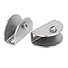 Aexit 10mm-12mm Thickness Fall Protection Semi-Circle Stainless Steel Glass Clamp Clip Safety Clips Holder 2pcs