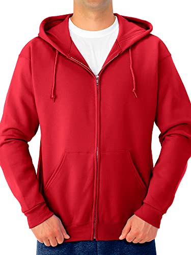 Jerzees Men's NuBlend Fleece Sweatshirts & Hoodies, Full Zip-True Red, Medium