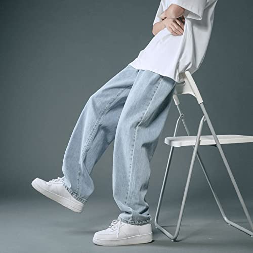 Men's Baggy Hip Hop Jeans Wide Leg Skater Denim Pants Casual Loose Fit Long Trousers Streetwear Low Rise Trousers3