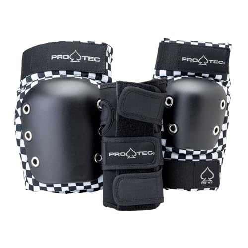 Pro-Tec Street 3-Pack Pad Set - Protective Gear for Skateboarding, Roller Skating, Scooter, Bicycling