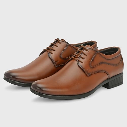 Image of Centrino Formal Shoes for Men | Lightweight Comfortable Office Shoes for Man Stylish | Cushioned Insole Lace-Up Shoes for Men | Durable TPR Sole | Trendy Classic Design Footwear for Men (8115)