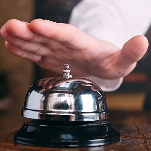 Sino de Mesa Campainha de Mão Recepção Balcão Hotel em Metal P/Atendimento Idosos Comércios