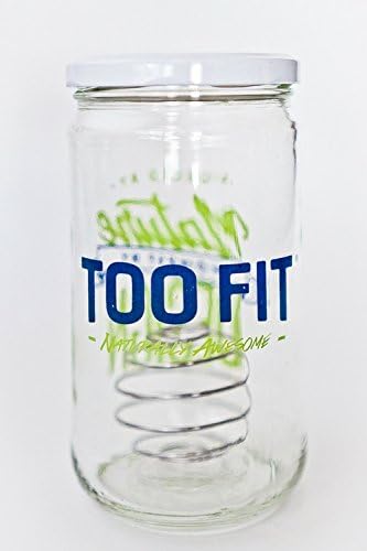 Too Fit ® | 24 oz. Glass Supplement and Protein Shaker Bottle Jar with Lid