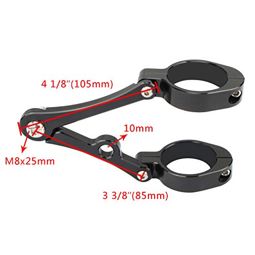 Lingdu Universal Headlight Mount Brackets 42Mm-45Mm Fork Tube Clamps Holder For Cafe Racer Chopper Bobber Custom Motorcycle Bikes Black #TOP5