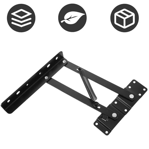 Bisagras de resorte para mesa de centro elevable con herrajes de hierro negro PRETYZOOM 4