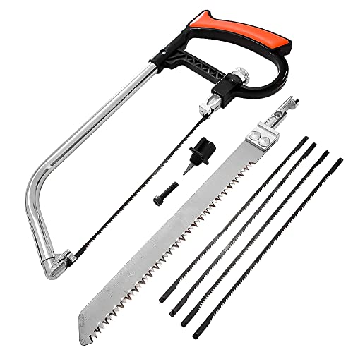 Kit Completo Arco Com 06 Serras Manual Mini Serrote Multifuncional Ajustável p/Vários Materiais Gesso