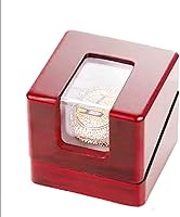 Vista 3 de NW Championship Ring Display Case Single Box Real Wood Soporte individual 1 ranura Regalo para fanáticos de los deportes