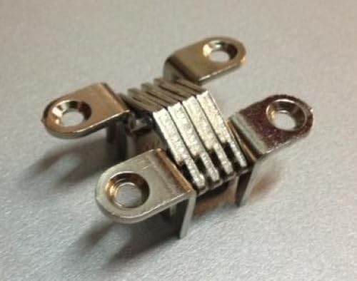 Generico Cerniera a Scomparsa Invisibile Incassata per Mobili Legno con Apertura 180° - Dimensione Disponibile: Cerniera 503 Nikelata 42,4 x 10 mm
