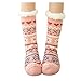 Tony plate Weihnachtssocken Frauen Baumwollsocken Print Dicker Anti-Rutsch-Bodensocken Teppichsocken Verdicken Winter Fleece Socken Frauen Warme Socken-Liebe rosa_China_Einheitsgröße