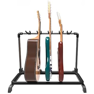 Guitto Multi-Instrument Floor Stand can hold all types of guitar electric, classical, acoustic and bass guitars The guitar hook fixes the guitar to prevent sliding, and the hook can adjust the spacing between the guitars to prevent collisions Made of...